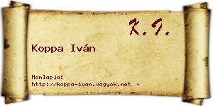 Koppa Iván névjegykártya